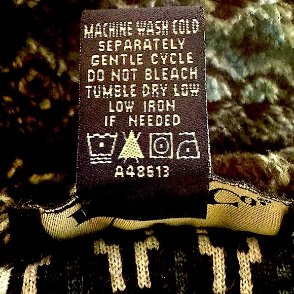 ❄️DENIM & Co❄️ NORDIC STRIPE PRINT TOGGLE DRAWSTRING WAIST FLEECE PARKA JACKET☃️ - Picture 7 of 13